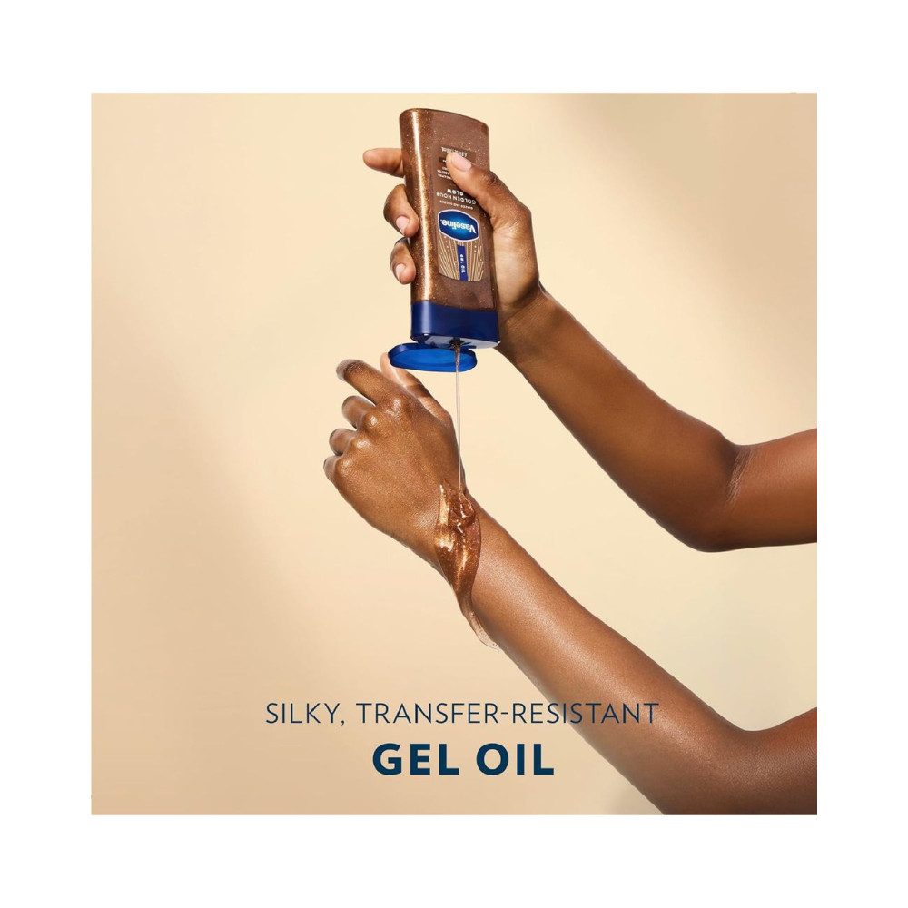 Vaseline Glazed and Glisten Golden Hour Body Gel Oil Glow Vanilla Cocoa Shimmeri