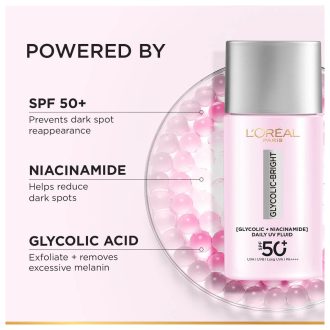 Loreal Paris Glycolic bright Anti dark Spot Daily Uv Fluid Spf50 50ml