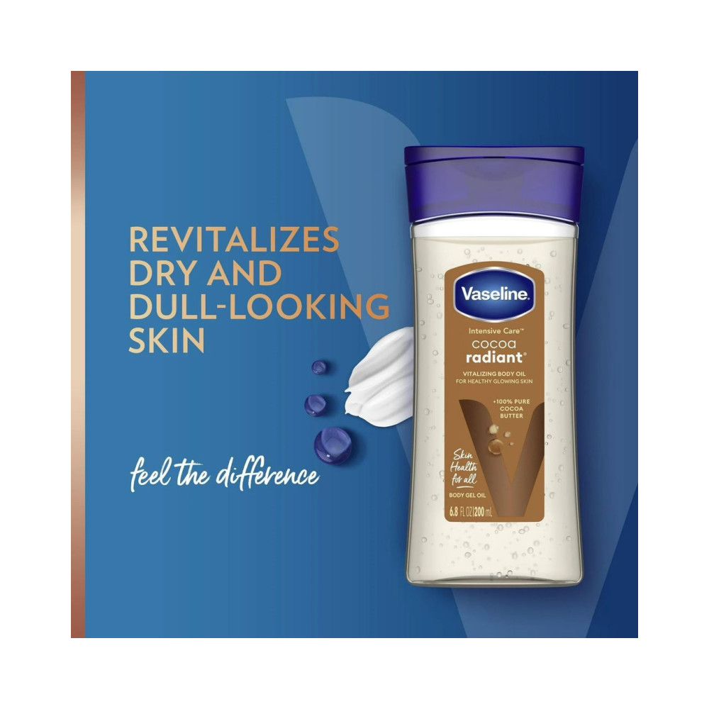 Vaseline Total Moisture Cocoa Radiant Body Gel Oil 6.8 oz Pack of 2 Vaseline