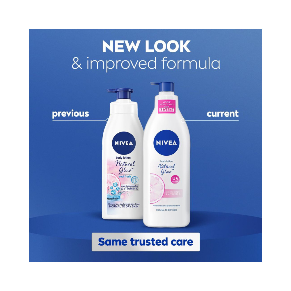 NIVEA Body Lotion Even Tone, Natural Glow Complex & Vitamin C, All Skin Types, 400ml