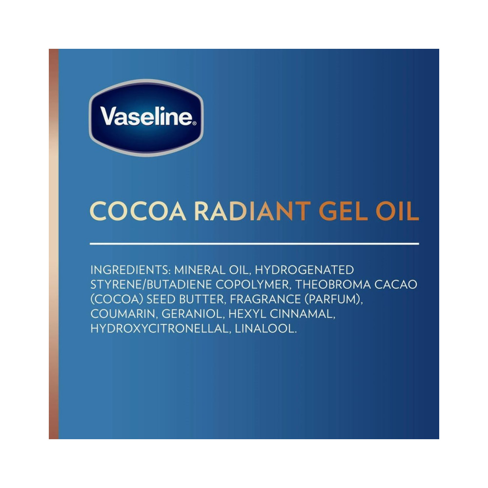 Vaseline Total Moisture Cocoa Radiant Body Gel Oil 6.8 oz Pack of 2 Vaseline