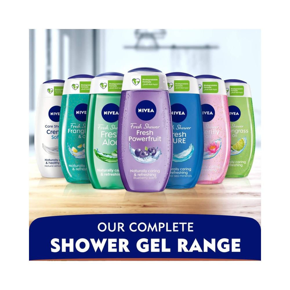 NIVEA Fresh Powerfruit Shower Gel, Wild Berry Scent, 250 ml