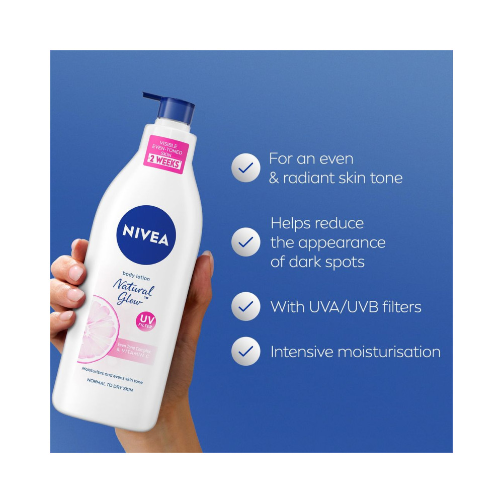 NIVEA Body Lotion Even Tone, Natural Glow Complex & Vitamin C, All Skin Types, 400ml