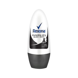 REXONA Women Antiperspirant Roll On Deodorant Invisible Dry Black+White 50ml