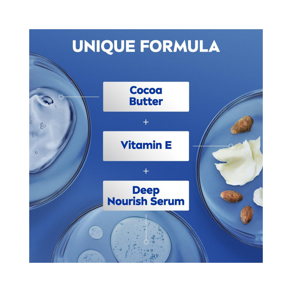 NIVEA Body Lotion for Dry Skin, Cocoa Butter, 5in1 Complete Care, 48H Deep Moisture, 400ml