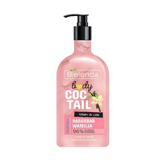 Bielenda Body Coctail Moisturizing Body Lotion Rhubarb Vanilla 95% Natural Ingredients 400ml