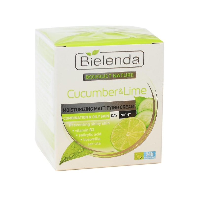 Bielenda Cucumber & Lime Mattifying Combination Oily Skin Cream Day Night 50ml