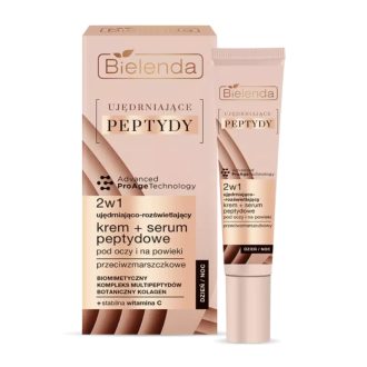 Bielenda Firming Peptides 2in1 Firming and brightening Anti Wrinkle Cream +Peptide Serum Under Eyes and Eyelids 15ml