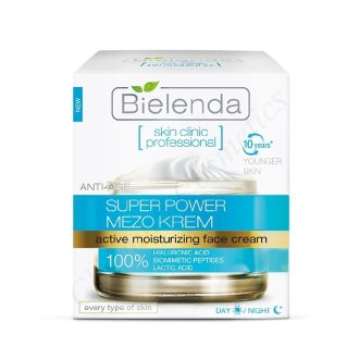Bielenda Skin Clinic Professional Super Power Mezo Moisturising Hydrating Anti Age Face Cream Day Night 50ml