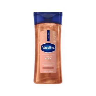Vaseline Glazed and Glisten Sunlit Glow Body Gel Oil Vanilla Cocoa Shimmering with Ultra Hydrating Lipids and 100% Pure Cocoa Butter, 6.8 Oz