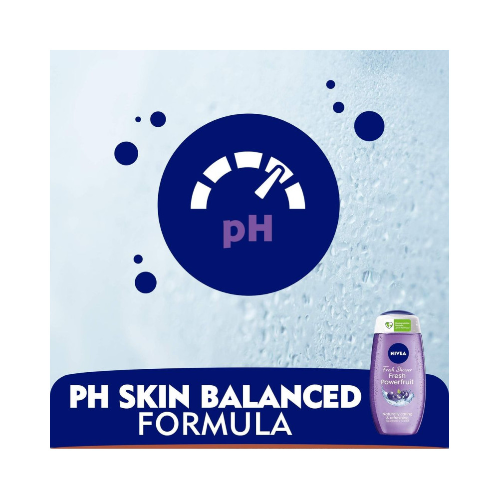 NIVEA Fresh Powerfruit Shower Gel, Wild Berry Scent, 250 ml