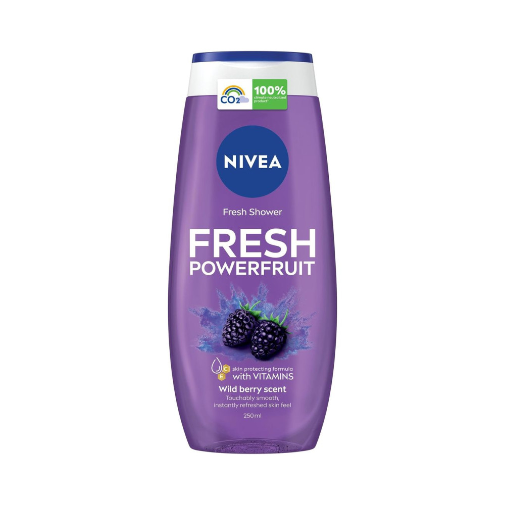 NIVEA Fresh Powerfruit Shower Gel, Wild Berry Scent, 250 ml