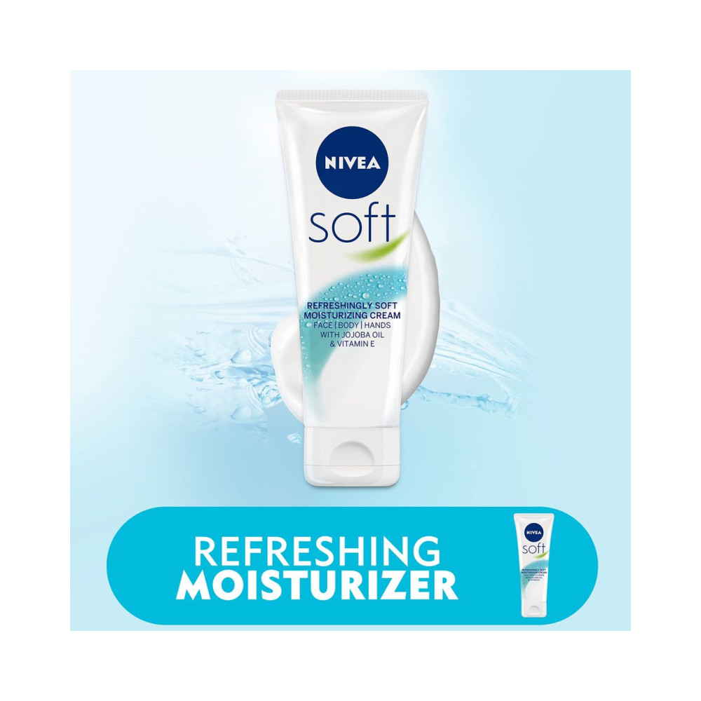NIVEA SOFT 75ML MOISTURISING CREAM FACE/BODY/HANDS NEW TRAVEL SIZE